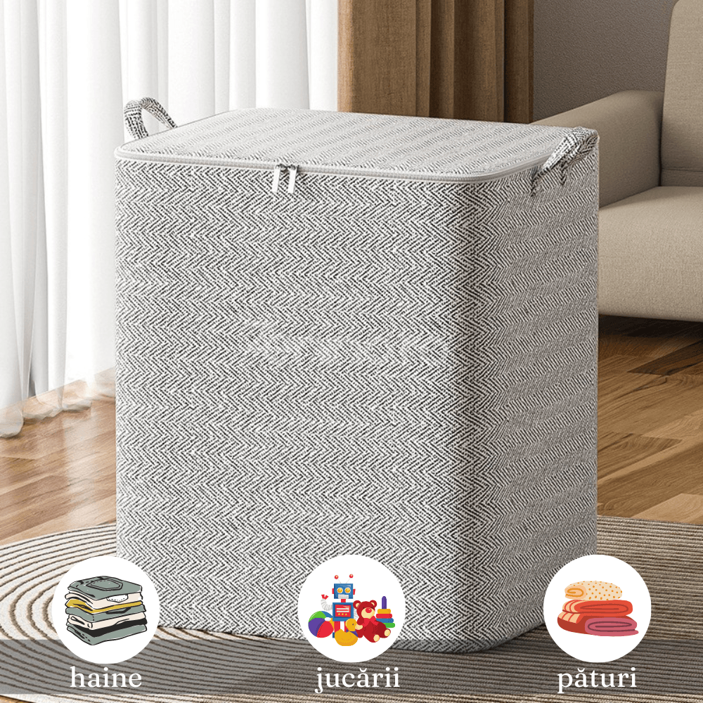 Cutie Depozitare, Material Textil, Model Pliabil, Inchidere cu Fermoar, Rezistent