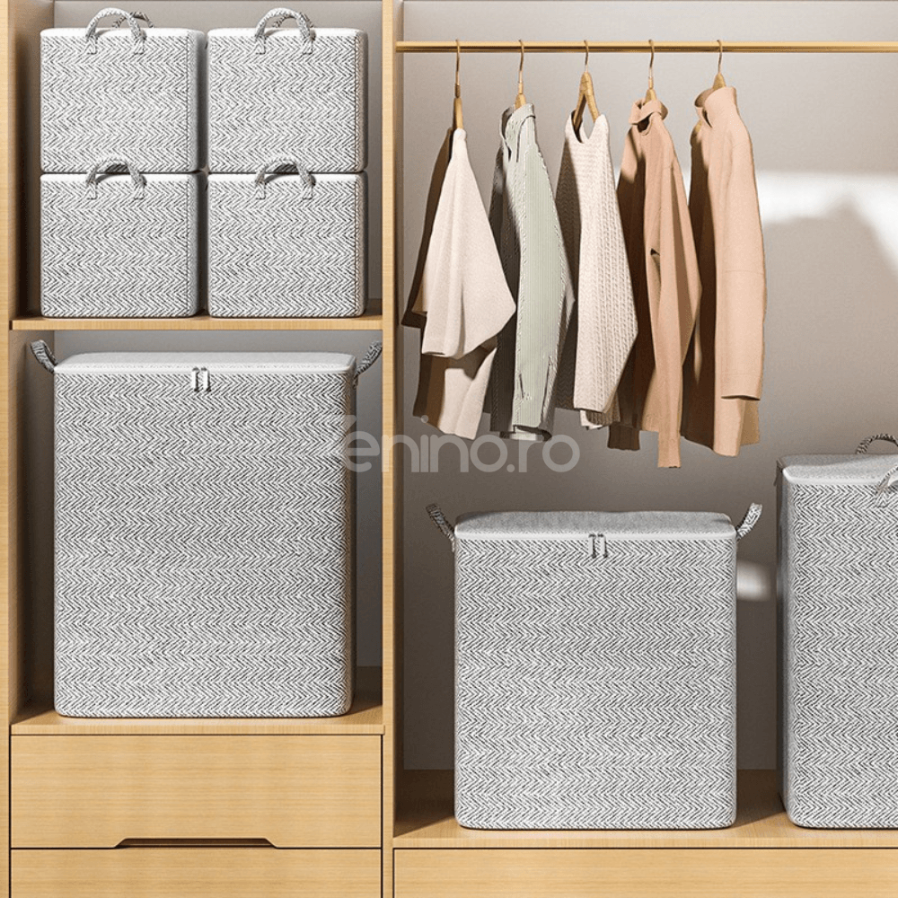 Cutie Depozitare, Material Textil, Model Pliabil, Inchidere cu Fermoar, Rezistent