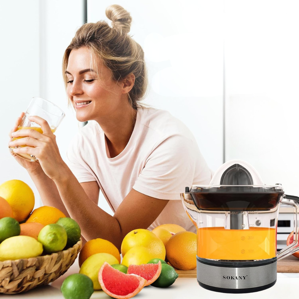 Electric Citrus Juicer, 700ml, Easy to Clean, Transparent