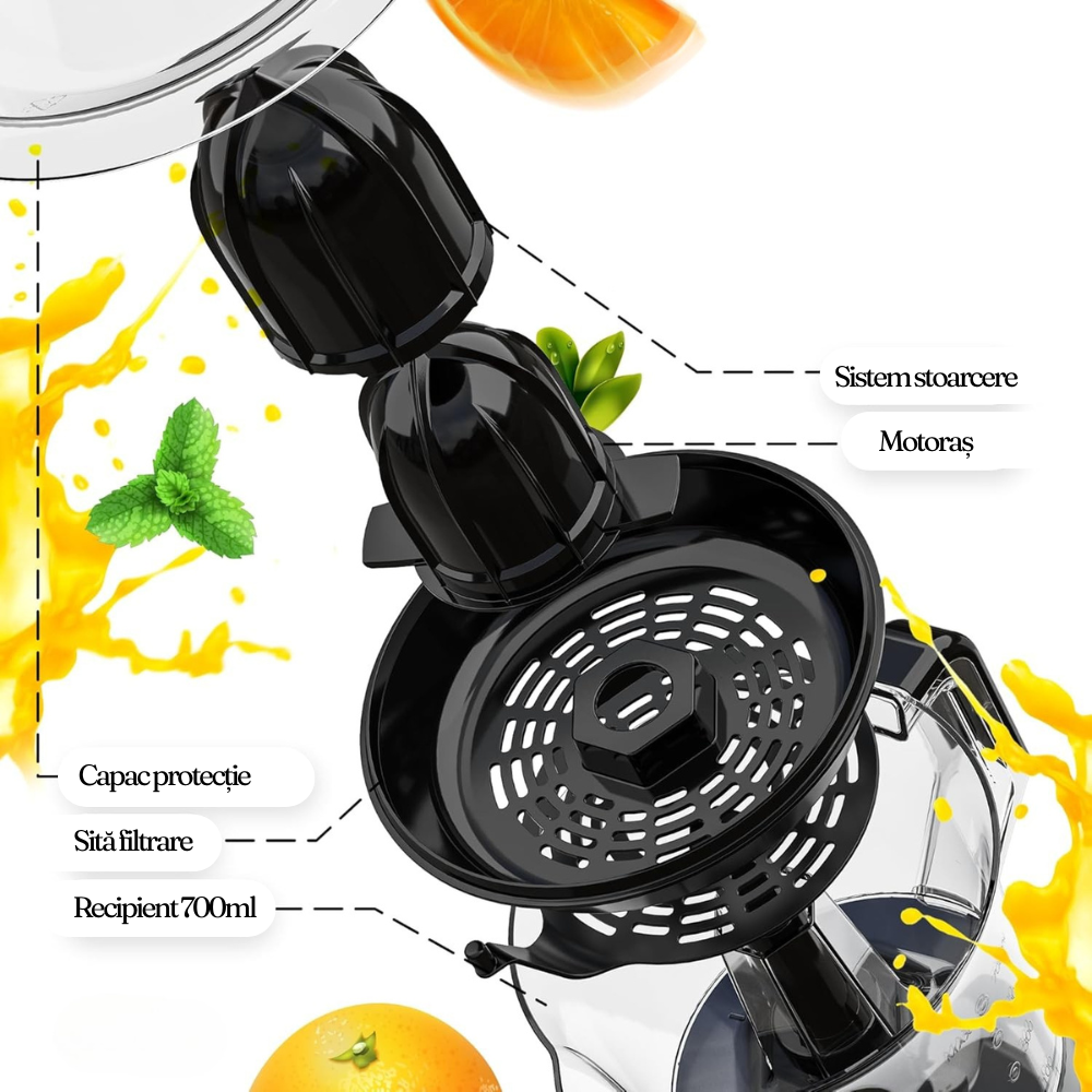 Electric Citrus Juicer, 700ml, Easy to Clean, Transparent
