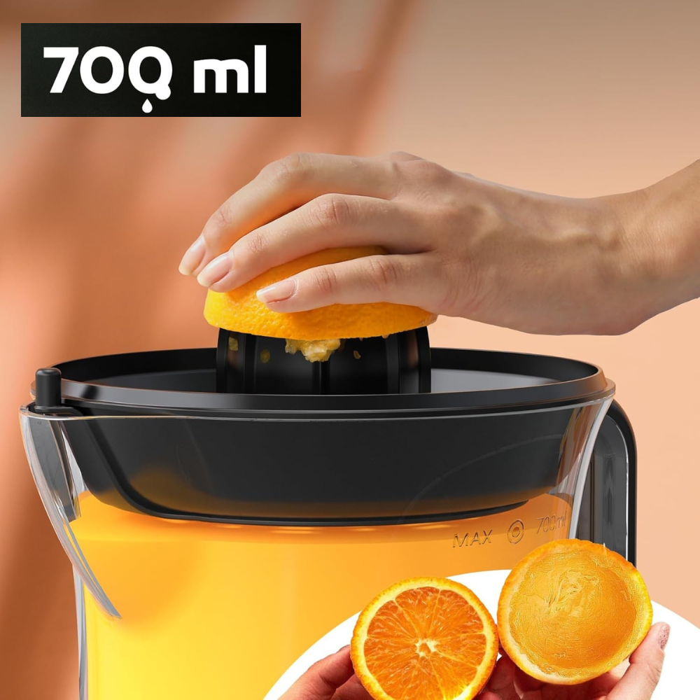 Electric Citrus Juicer, 700ml, Easy to Clean, Transparent