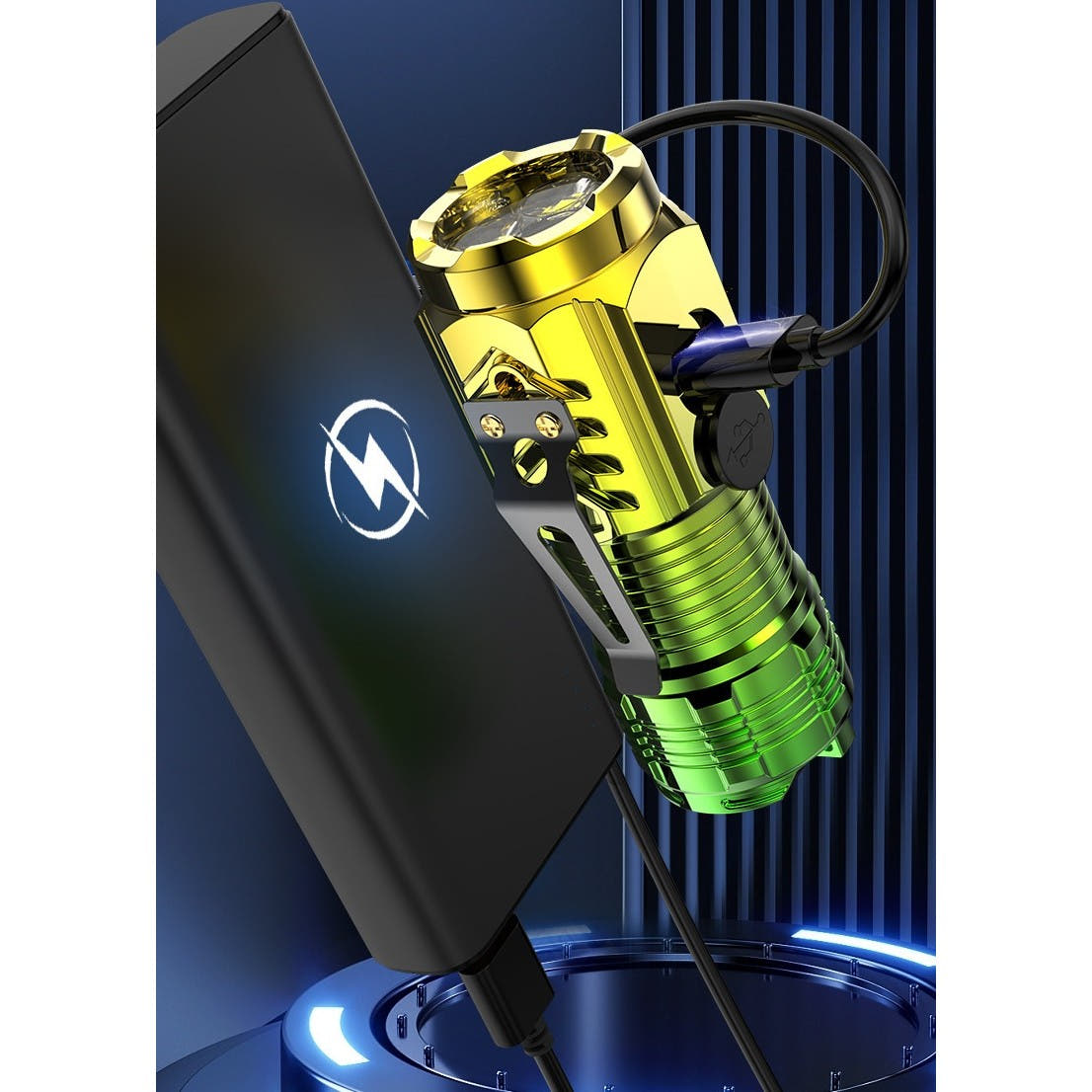 Lanterna cu 3 Nuclee LED, Raza 150m, 5W, Autonomie 4-20 Ore, Incarcare USB
