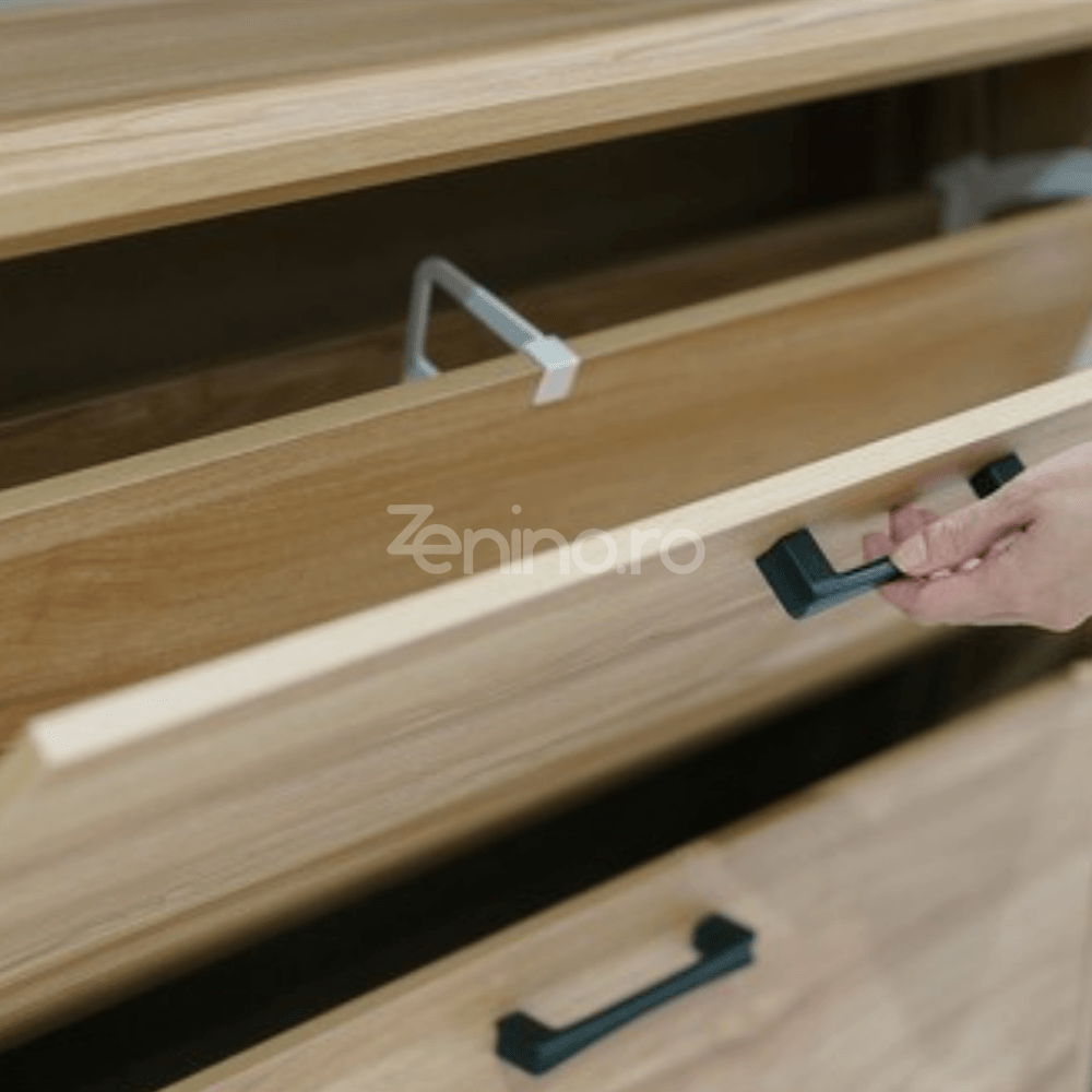 Set of 10 Furniture Handles, Versatile Application, Screws Included, Aluminum, 10.4x2.2x1.2cm, Matte Black