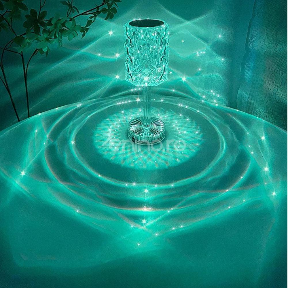 RGB Desk Lamp, Acrylic Crystal, 3 Intensity Levels, Touch, with Remote Control, Transparent