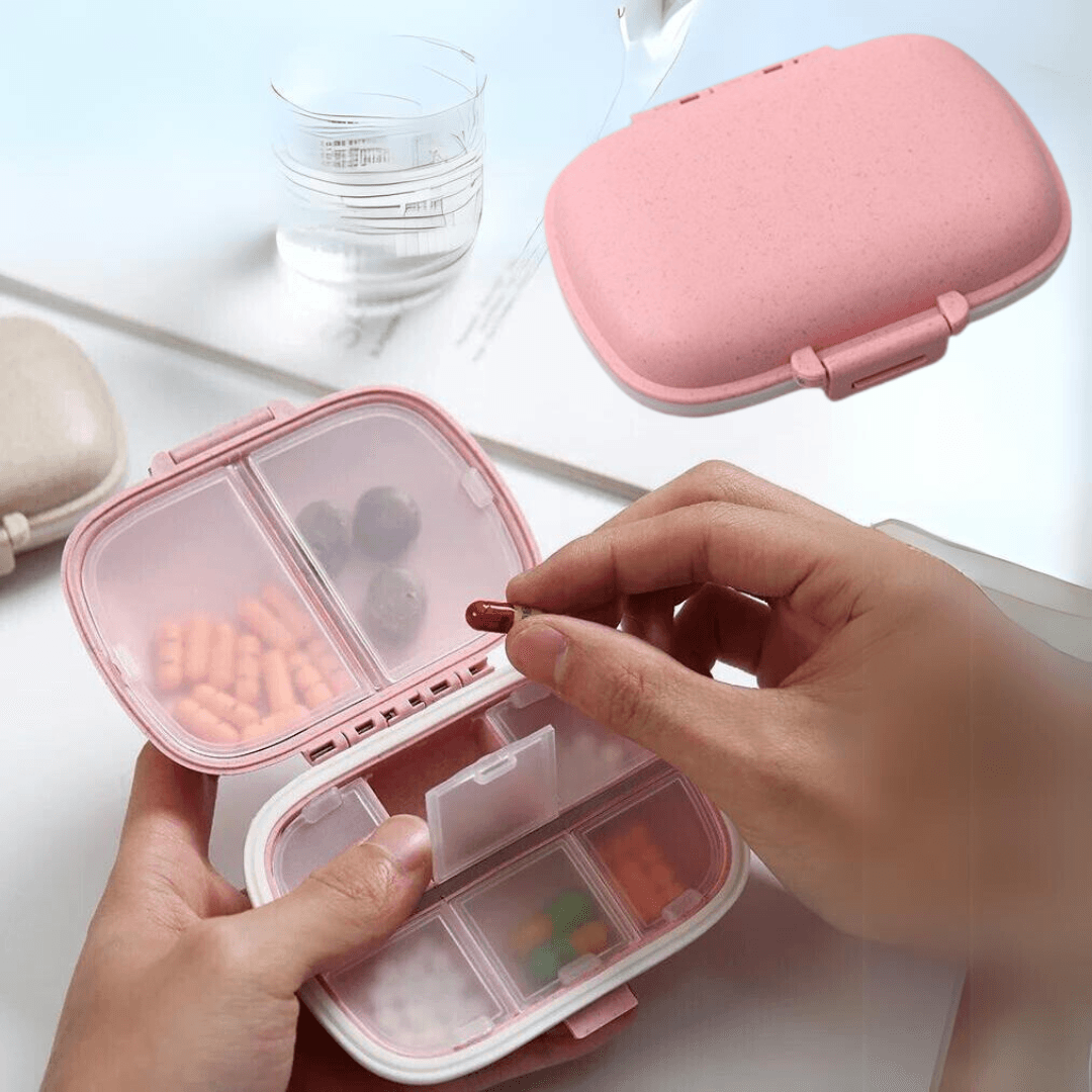 Medicine Organizer, 8 Compartments, Portable, Compact Size, 11x7cm, Plastic