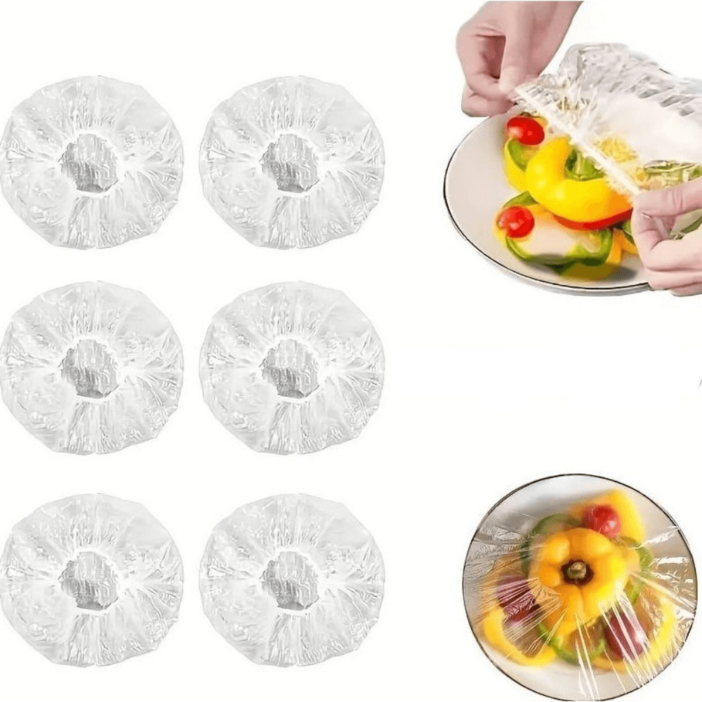 Set 100 Folii Alimente cu Elastic, Reutilizabile