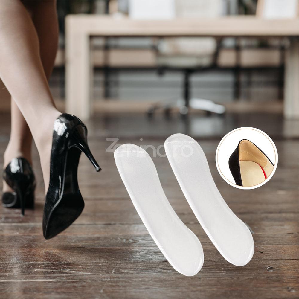 Set of 2 Invisible Insoles, Silicone, Soft Material, Inner Shoe Support, Corn Prevention, Transparent