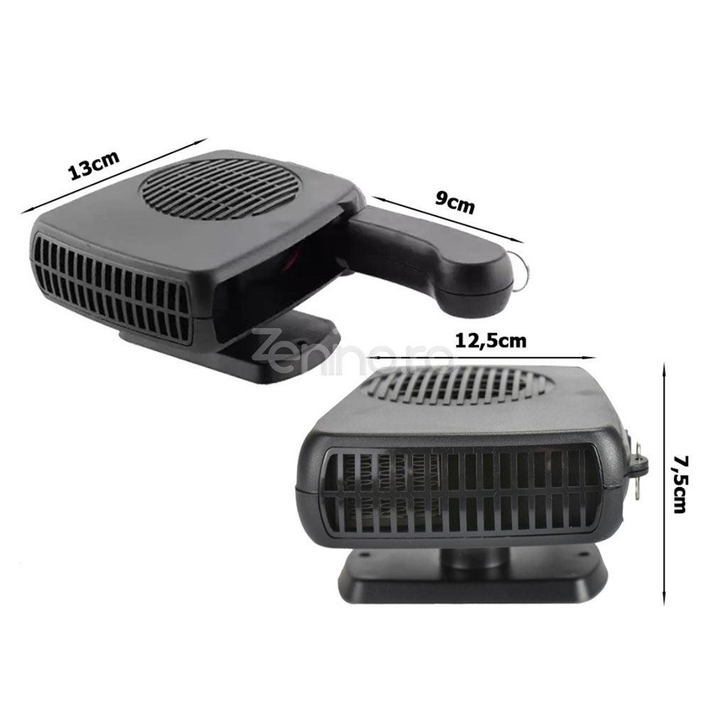 2 в 1 вентилатор за кола, функция за охлаждане или отопление, 200 W, с дръжка, 1 м кабел, лесен монтаж, черен