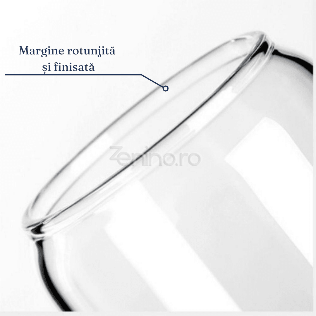 Set 4 Pahare cu Pai, Bauturi Calde si Reci, Tip Doza, Capac din Bambus/Plastic, Perie pentru Curatare, Sticla