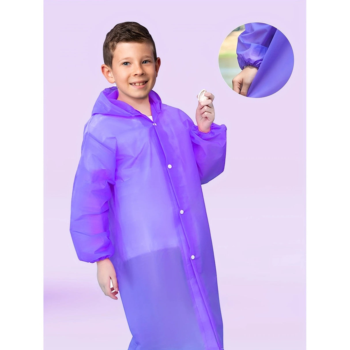 Pelerina de Ploaie Copii, 100-145cm, Prindere cu Capse, Impermeabil