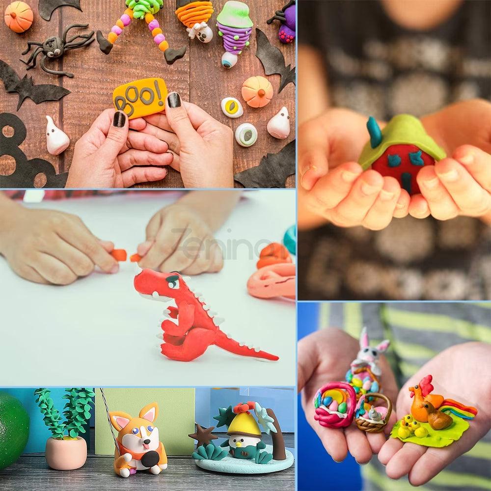 Комплект Smart Clay, 12 плика, Smart Magic Clay, Прибори, Многоцветни