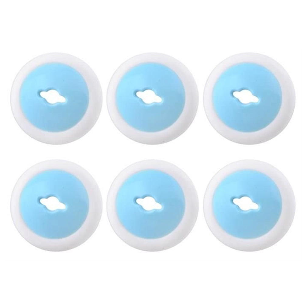 Set of 6 Socket Protectors, Baby and Child Safety, Key, Easy Installation, White/Blue