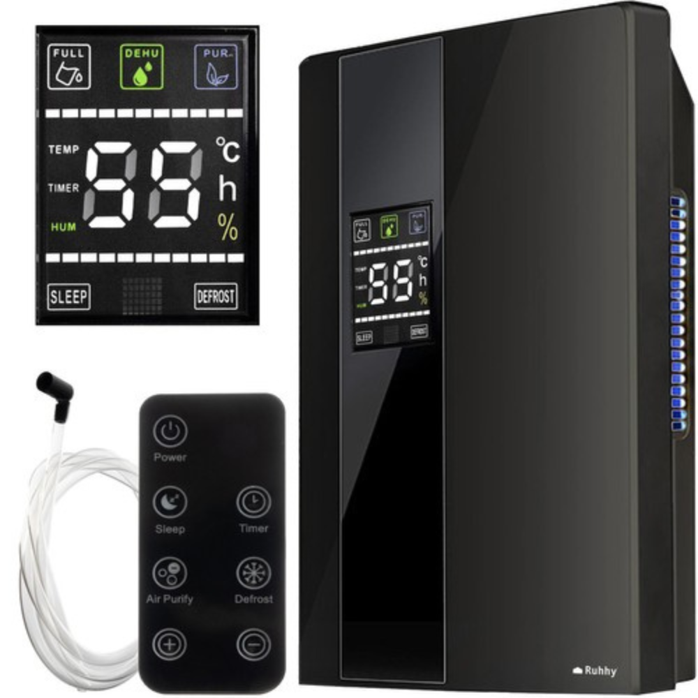 Electric Dehumidifier, 650ml/day, Anti-Mold, 1800ml Tank, 90W, Silent