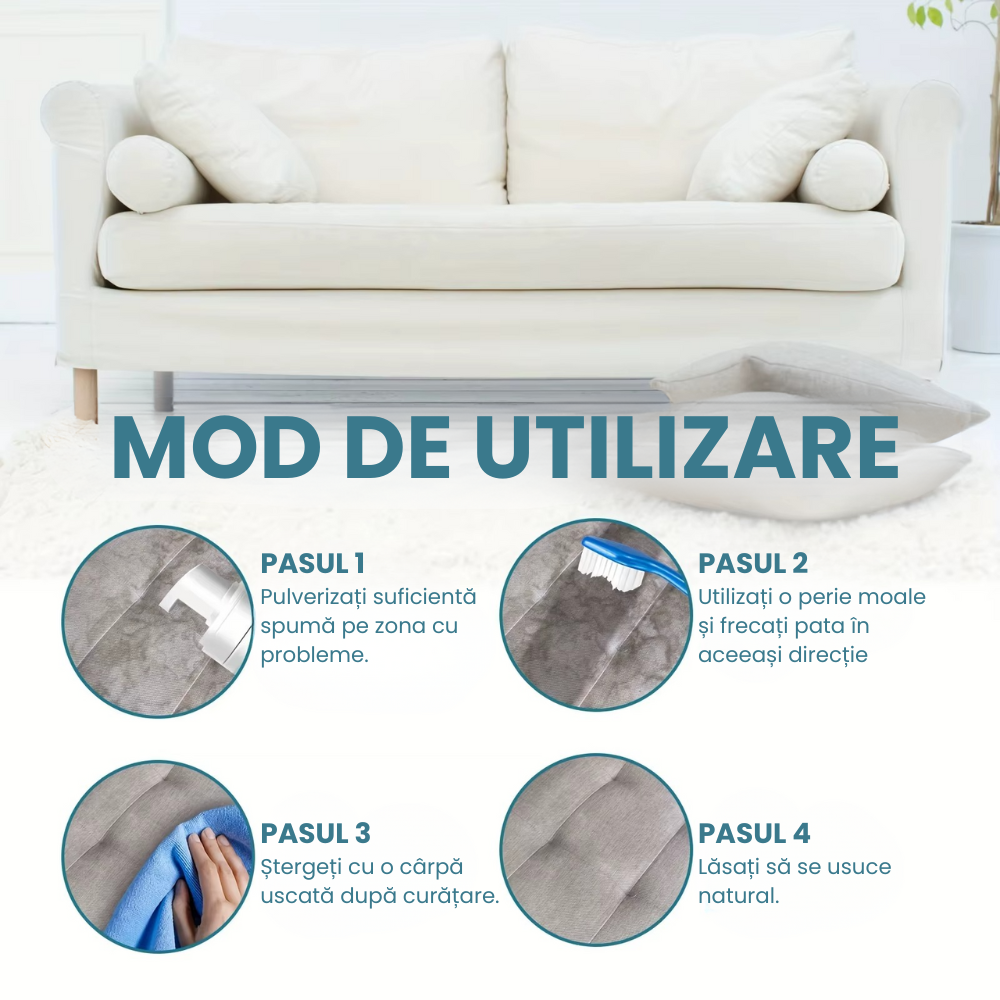 Spuma Curatare Multisuprafete, Incaltaminte, Tapiterie, Covoare, Reimprospatare