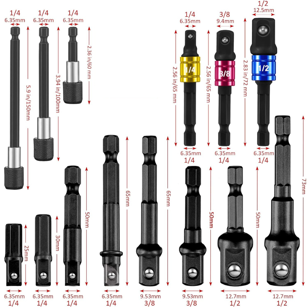 Set 31 Capete Magnetice, Adaptor Biti, Compatibil Bormasina, Chei Manuale