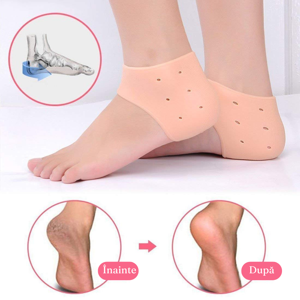 Set of 2 Heel Protectors, Moisturizing Effect, Silicone, Reusable