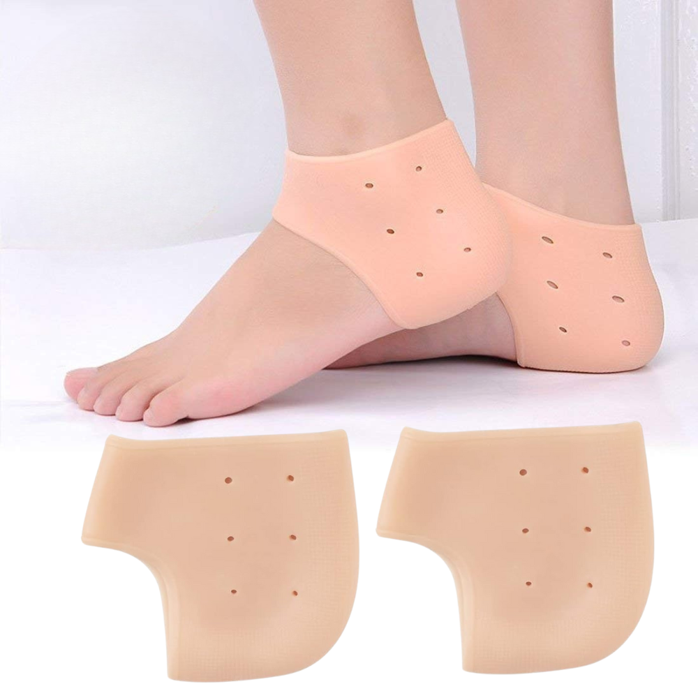 Set of 2 Heel Protectors, Moisturizing Effect, Silicone, Reusable