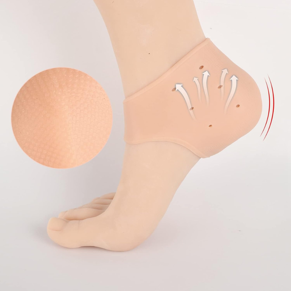 Set of 2 Heel Protectors, Moisturizing Effect, Silicone, Reusable