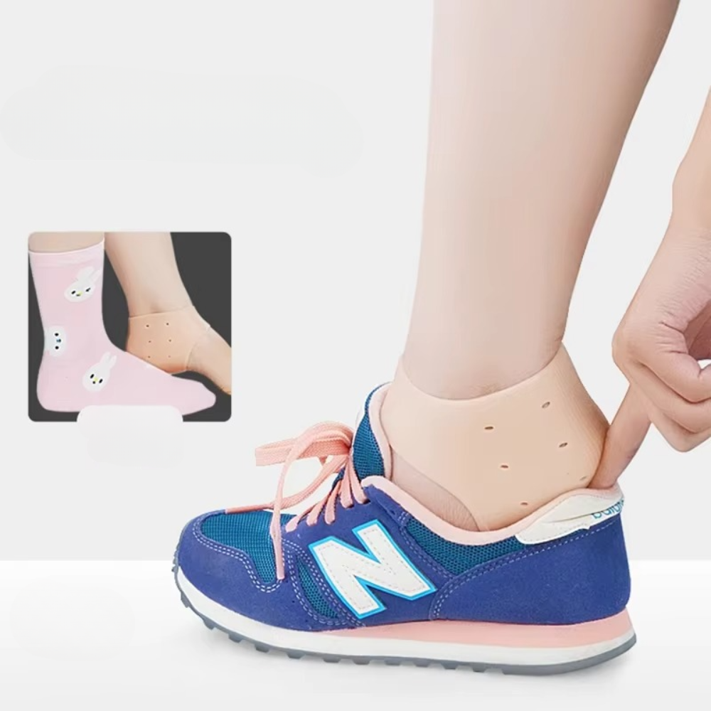 Set of 2 Heel Protectors, Moisturizing Effect, Silicone, Reusable