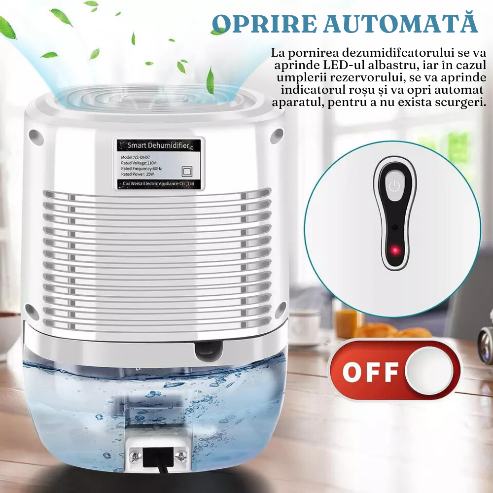 Електрически влагоабсорбатор, против мухъл, ниска консумация на енергия, 330 мл/24 ч, безшумен, резервоар 0,8 л, 22 W