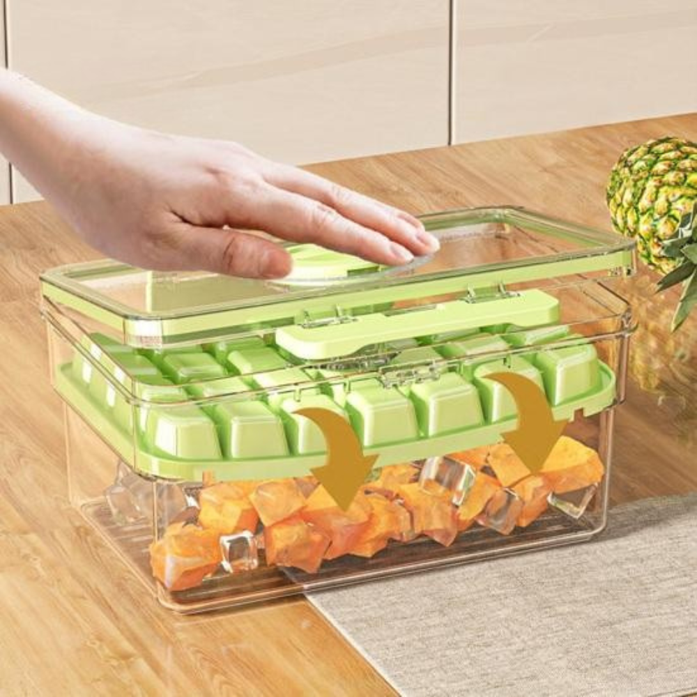 2in1 Ice Cube Tray, Removable Mold, Airtight Closure