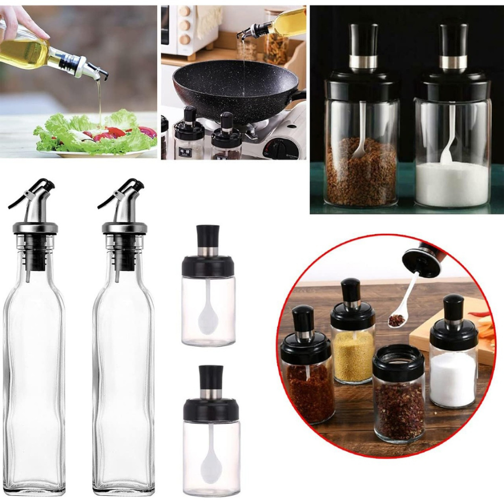 Set Dispensere Ulei 500ml, Recipiente Condimente, din Sticla