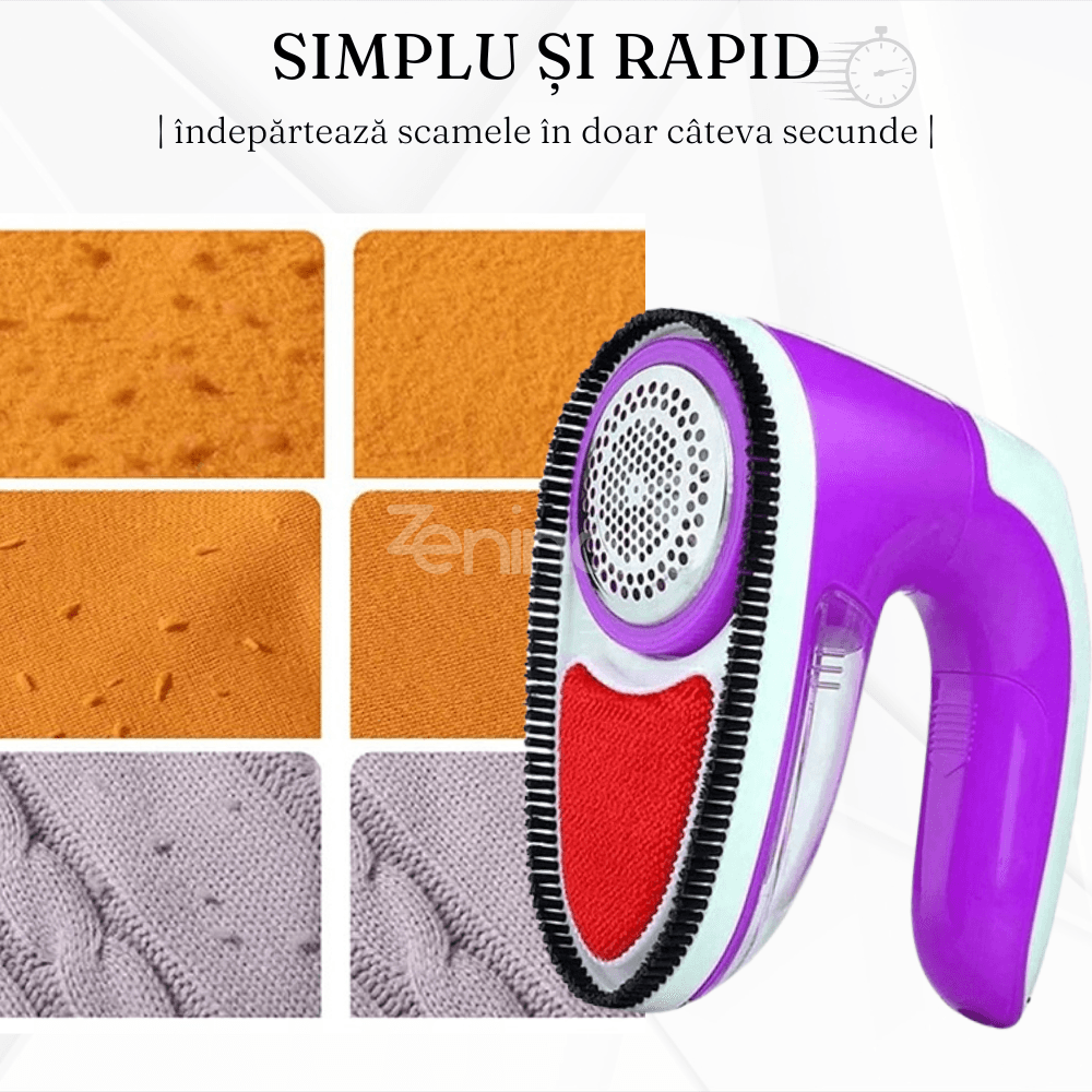 Lint Remover, 5W Power, Suitable for Clothes, Sofa, 6 Cutting Blades, USB Charging, Purple/Pink