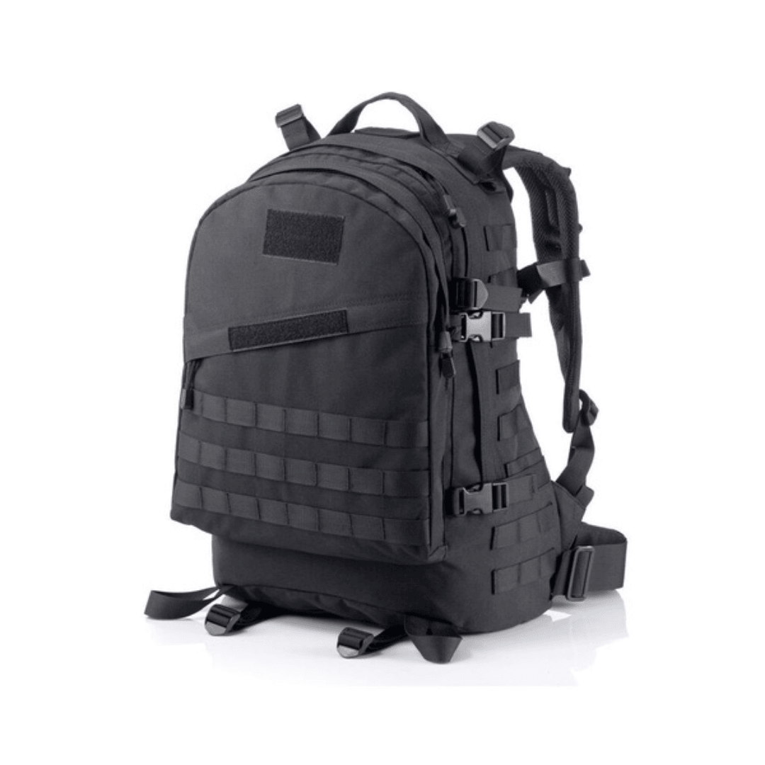 Military Tactical Backpack, 40L, Waterproof, 2 Compartments, Straps, PVC Coating, Roomy, 45x35x18cmBlack