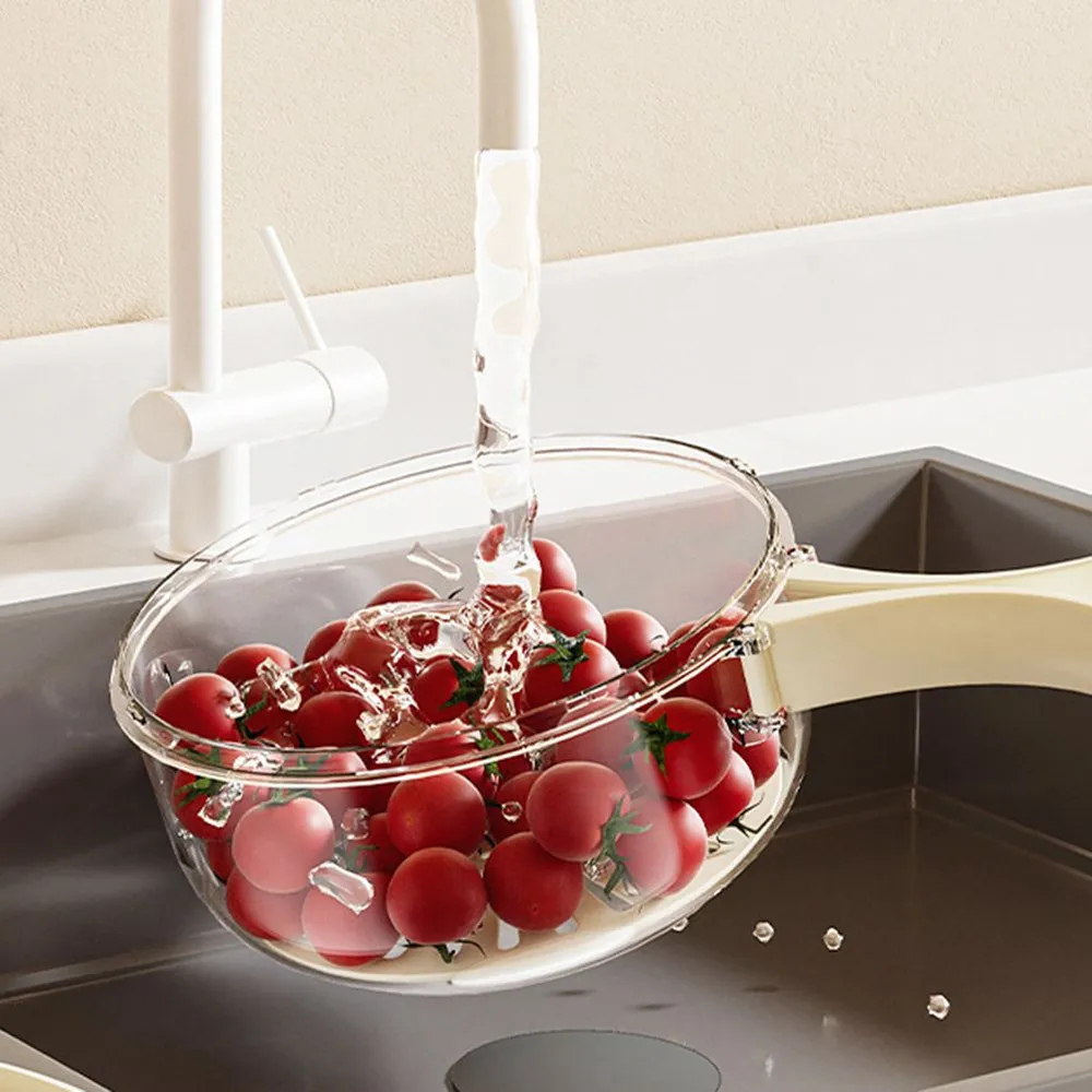 Uscator Legume 2in1, Scurgere Rapida, Cutie Depozitare, cu Maner, Crem