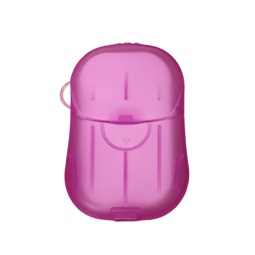 Set of 20 Soap Sheets, Mini Box Included, Single Use, Perfect for Travel, Biodegradable, Compact Size, 7x4.6cm