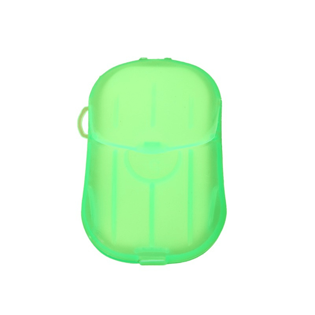 Set of 20 Soap Sheets, Mini Box Included, Single Use, Perfect for Travel, Biodegradable, Compact Size, 7x4.6cm