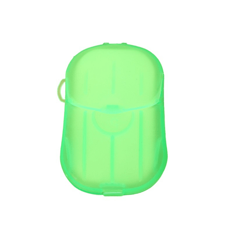 Set 20 Foite de Sapun, Mini Cutie Inclusa, de Unica Folosinta, Perfect pentru Calatorii, Biodegradabil, Dimensiuni Compacte, 7x4.6cm