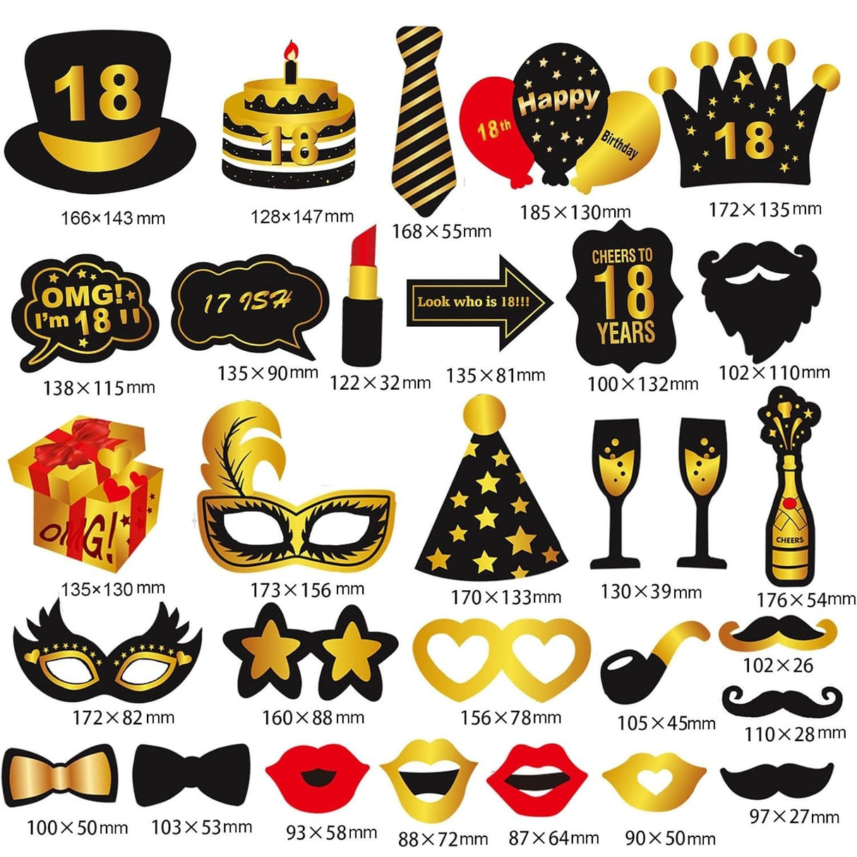 Set Accesorii Petrecere, Aniversare 18 Ani, Colt de Poze