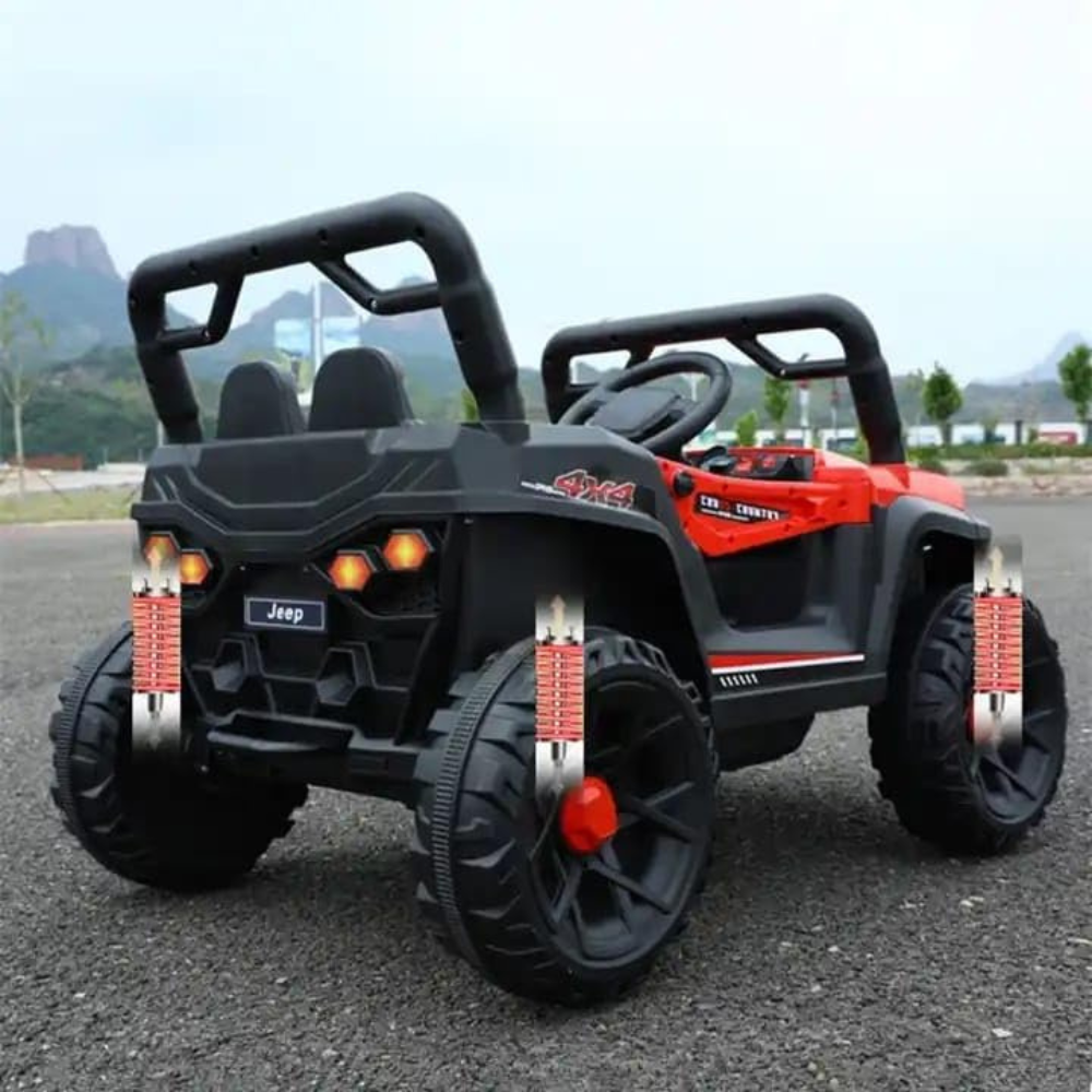 Electric Car with Remote Control, Anti-Tipper Function, Lights and Music, with Battery, Children 2-8 Years, Red