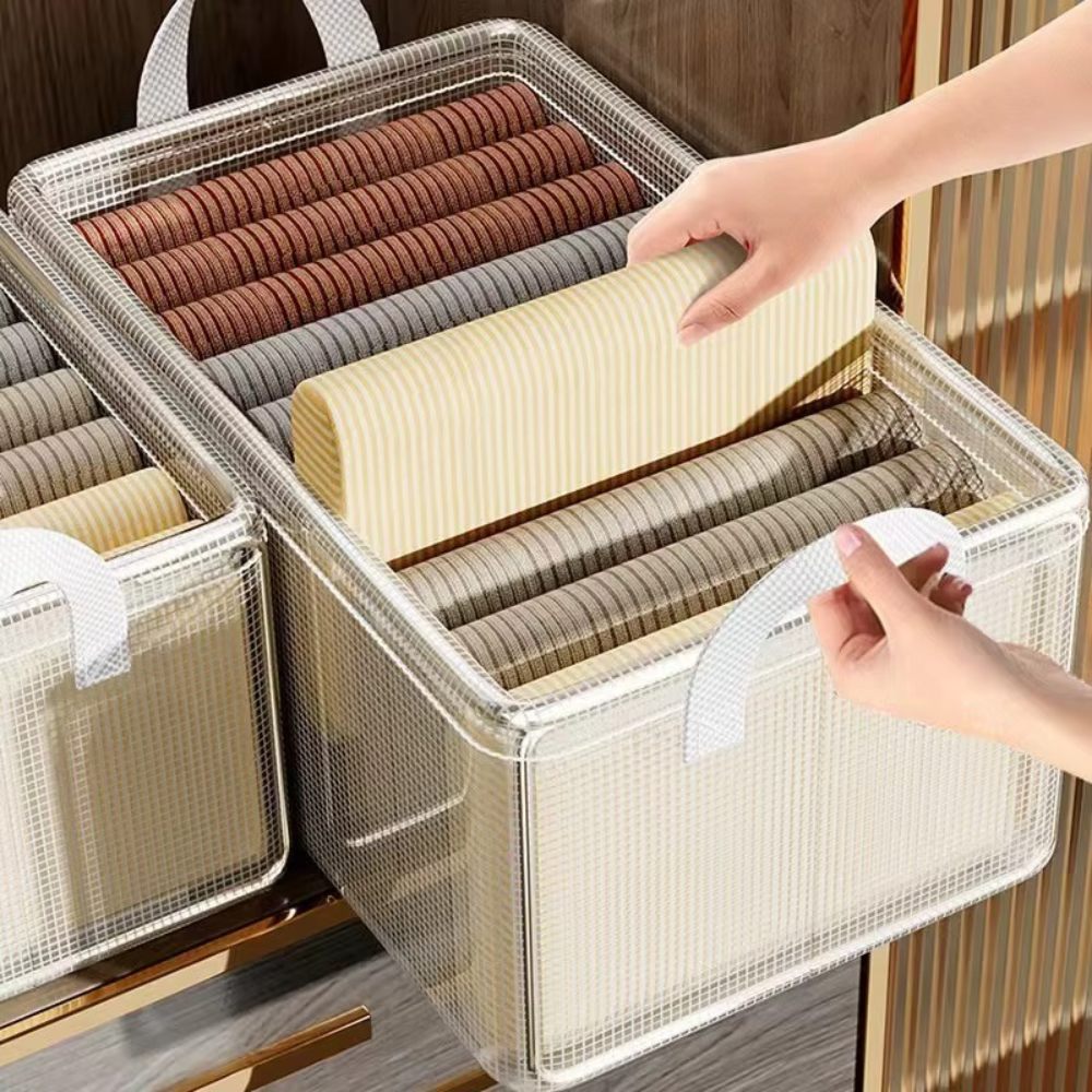 Clothes Storage Box, 26L, Foldable with Handles
