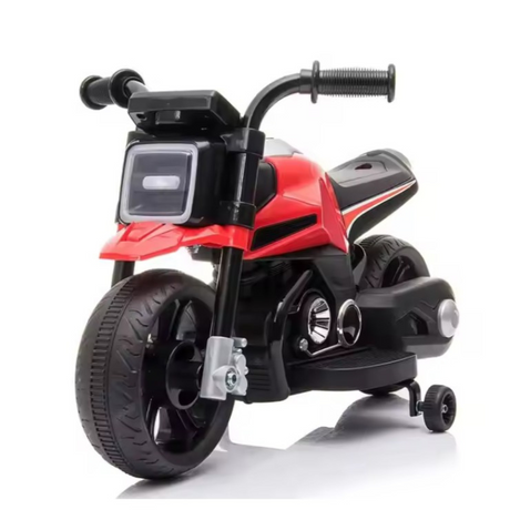 Motocicleta Electrica, Roti Ajutatoare, Functie Anti-Rasturnare, Lumini si Muzica, Motor 380W, Copii 3-7 Ani