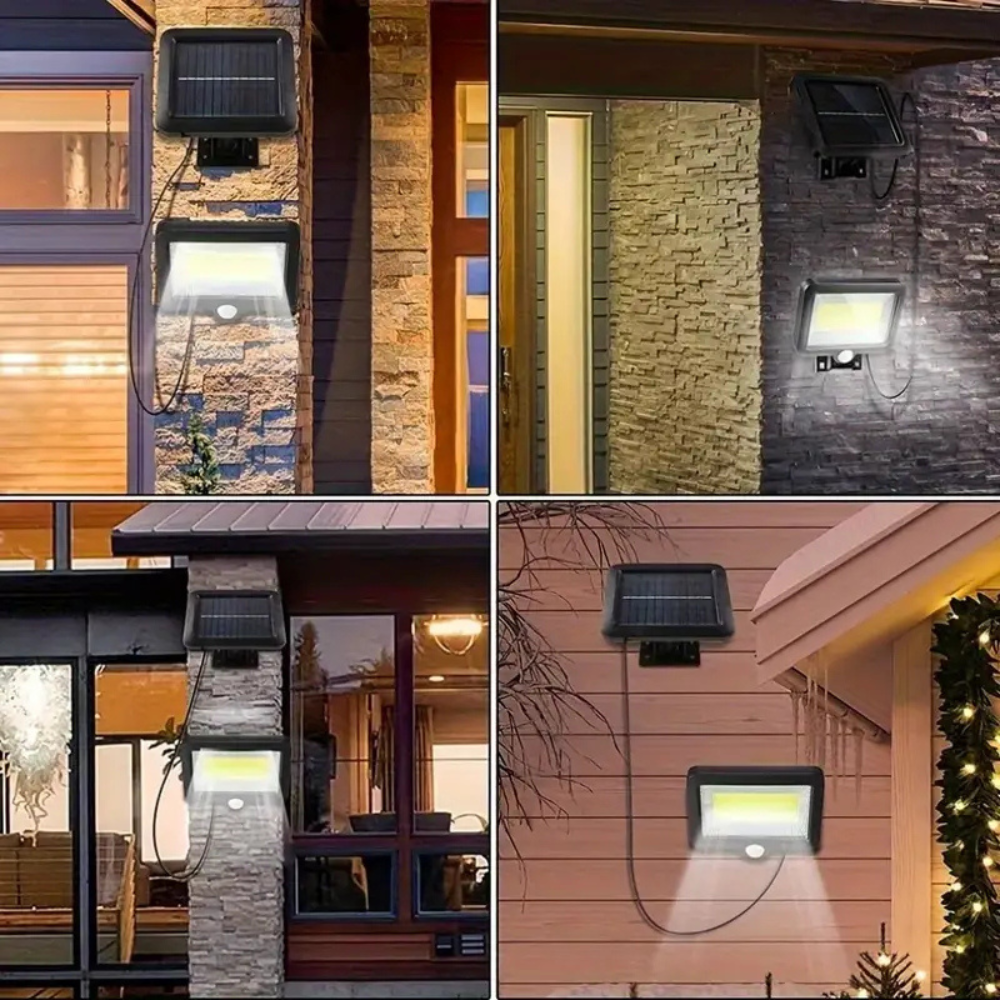 Lampa cu Panou Solar, Senzor de Miscare, 50W, 56-100 Leduri, Eficienta Energetica