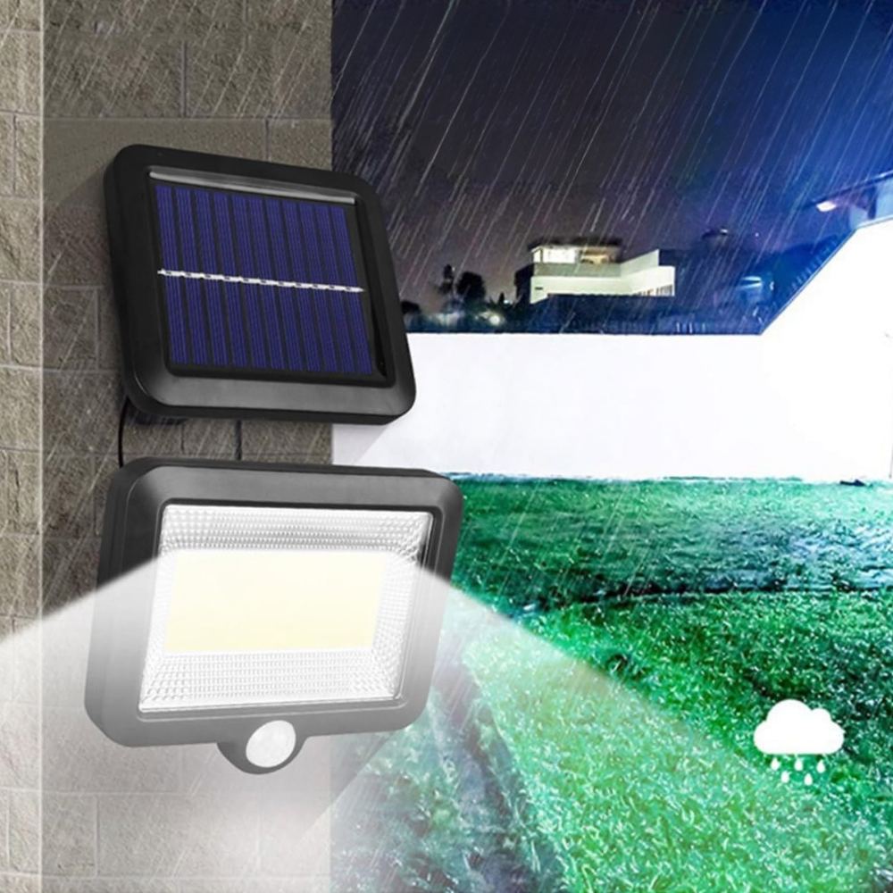 Lampa cu Panou Solar, Senzor de Miscare, 50W, 56-100 Leduri, Eficienta Energetica