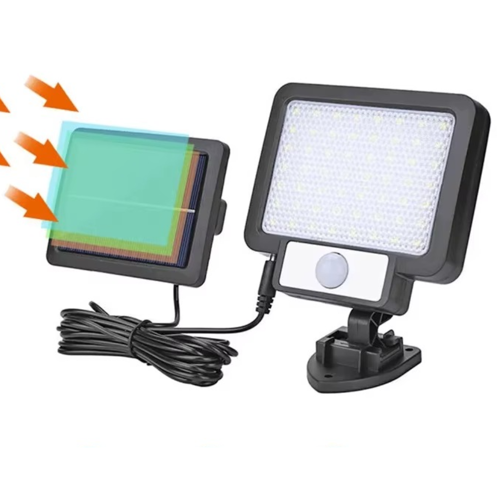 Lampa cu Panou Solar, Senzor de Miscare, 50W, 56-100 Leduri, Eficienta Energetica