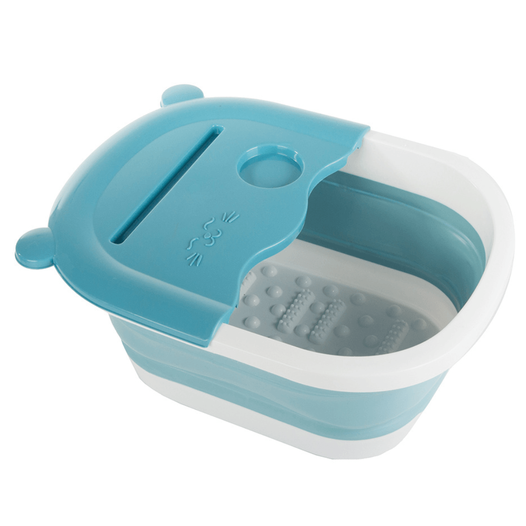 Вана за масаж на крака, сгъваем модел, преносим, поставка за телефон/чаша, силикон