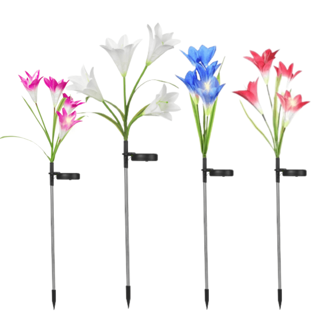 Set 4 Lampi Solare Crin, Rezistente, IP65, Fixare in Sol, 600mAh, 80 cm, Multicolor