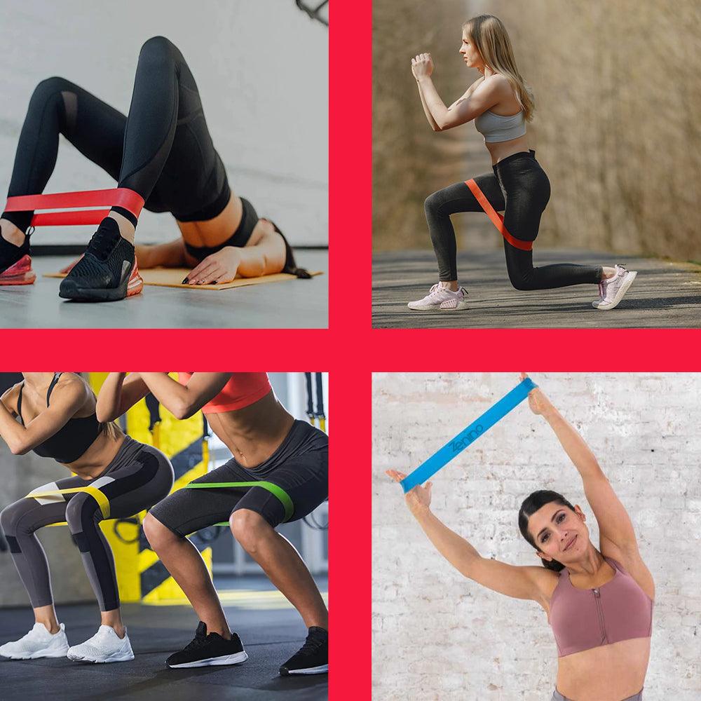 Set 5 Benzi Elastice Rezistenta, Diferite Niveluri de Dificultate, Fitness, Yoga, Sala, Multicolor