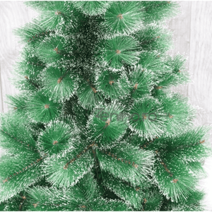 Artificial Christmas Tree, Snowy Look, Bushy Branches, Durable, Metal and Plastic Support Included, Easy to Install, Indoor and Outdoor, Green