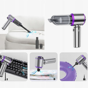 Portable Car Vacuum Cleaner, 3 Speeds, 100W, Hepa Filter, 2000mAh, 7 Suction Heads, 50dB 