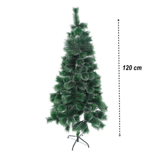 Artificial Christmas Tree, Snowy Look, Bushy Branches, Durable, Metal and Plastic Support Included, Easy to Install, Indoor and Outdoor, Green