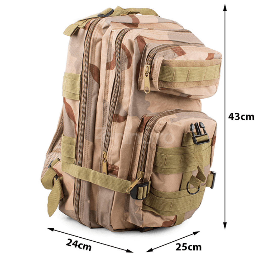 Rucsac Militar Tactic, pentru Drumetii, 30L, 2 Compartimente, Centuri de Prindere, Impermeabil, Material Rezistent,  43x24x25cm