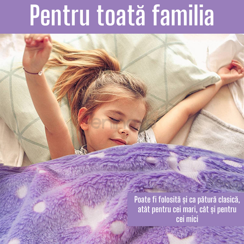 Patura cu Maneci si Buzunar Tip Marsupiu, din Fleece, Calduroasa, Moale, Confortabila, Marime Universala, Model Fosforescent