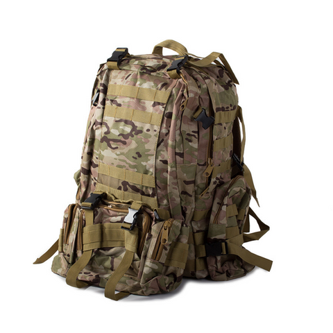 Rucsac Militar Tactic, pentru Drumetii, 48.5L, Geanta Suplimentara, Buzunare Detasabile, Centuri de Prindere, Material Rezistent, 50x55x16cm