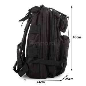 Rucsac Militar Tactic, pentru Drumetii, 30L, 2 Compartimente, Centuri de Prindere, Impermeabil, Material Rezistent,  43x24x25cm