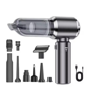 Portable Car Vacuum Cleaner, 3 Speeds, 100W, Hepa Filter, 2000mAh, 7 Suction Heads, 50dB 